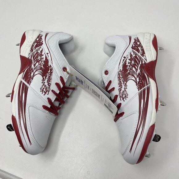 Ringor Flite Spikes Softball Metal‎ Cleats Womens 9 Rising Tide White Red Shoes - Picture 8 of 12